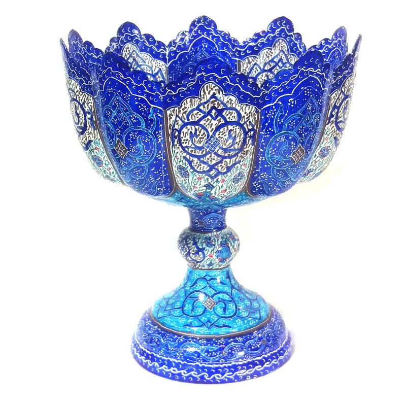 گز خوری پایه دار میناکاری لوح هنر کد 710 ارتفاع 16 سانتی متر 