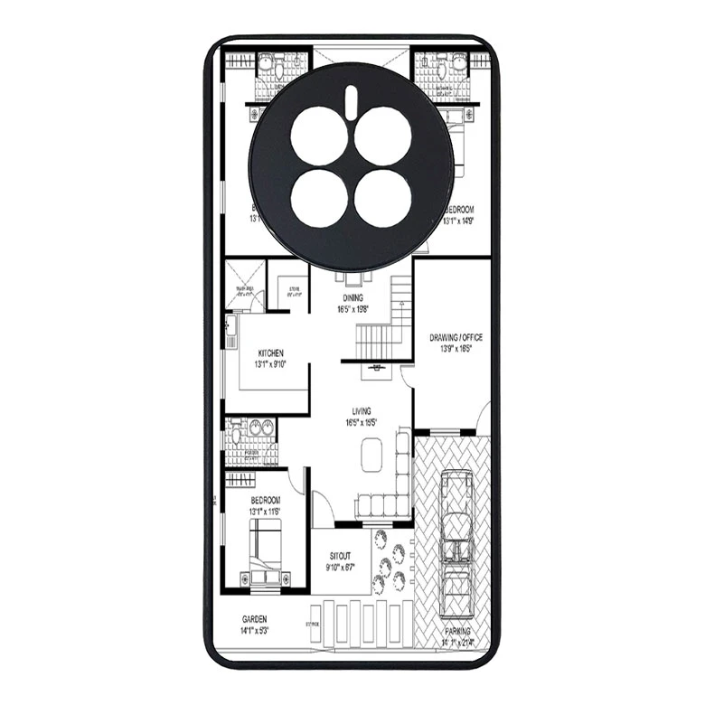 کاور طرح نقشه ساختمان مناسب برای گوشی موبایل هوآوی mate 50