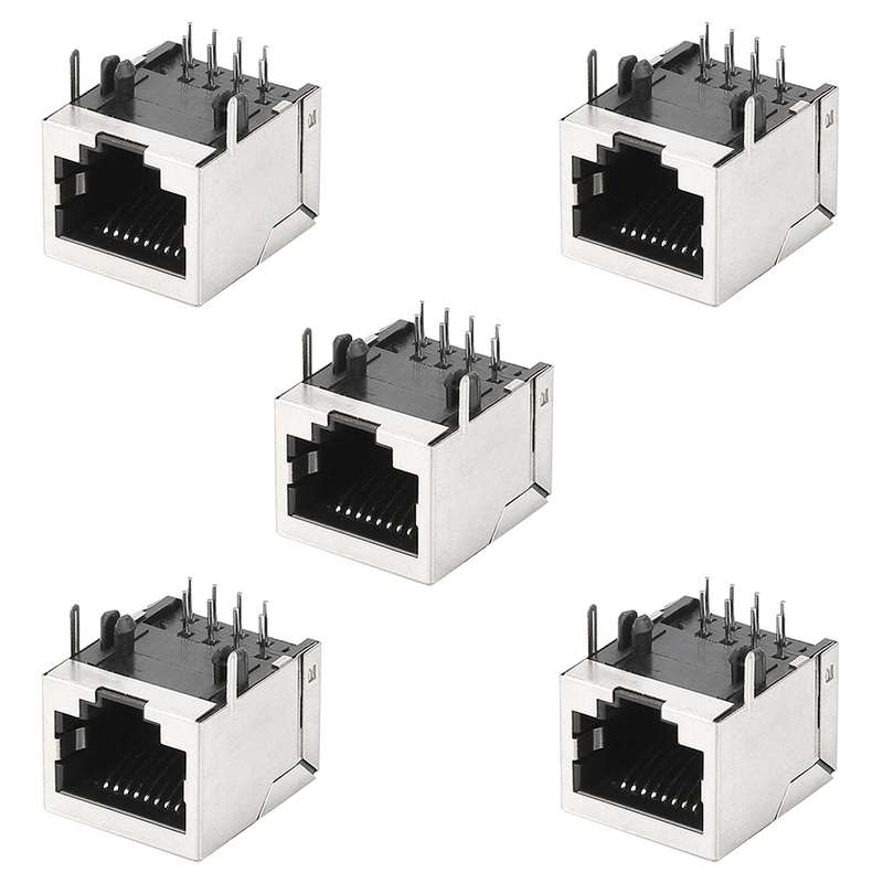 کانکتور مادگی شبکه مدل 8Pin-90Deg-PCB.Mount بسته 5 عددی