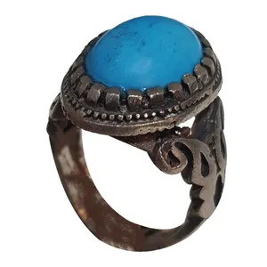 انگشتر نقره مردانه مدل فیروزه عجمی FA29230