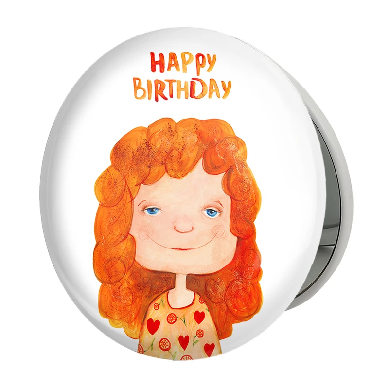 آینه جیبی خندالو طرح دخترونه مدل تاشو کد 6103 