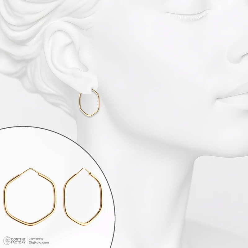 گوشواره طلا 18 عیار زنانه دوست خوب مدل پنج ضلعی dk525 - 5