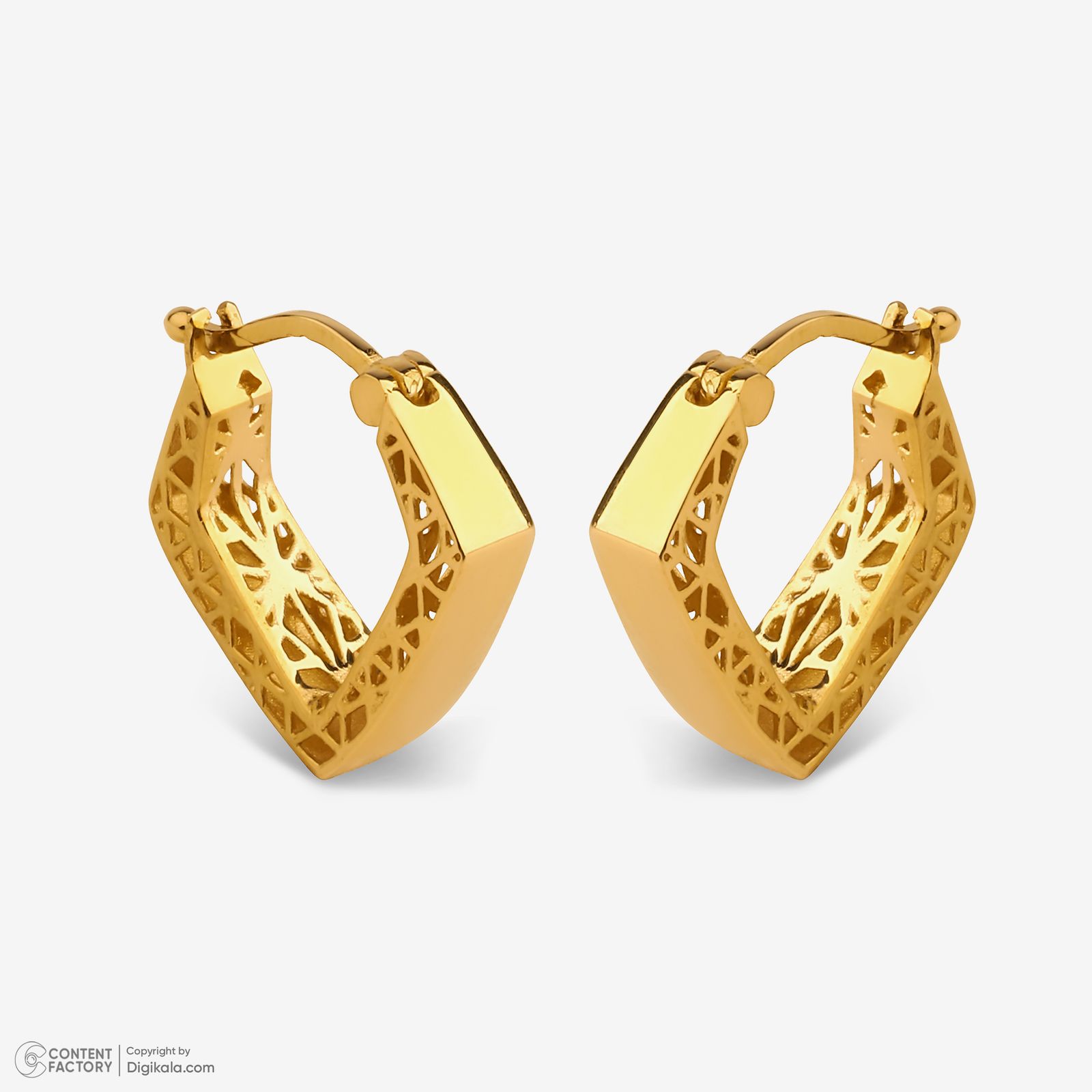 گوشواره کلیپسی طلا 18 عیار زنانه گلدم مدل E245016 -  - 5