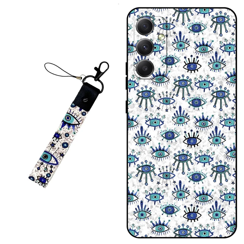 کاور مگافون طرح چشم نظر  مدل 6464 مناسب برای گوشی موبایل سامسونگ Galaxy M13 به همراه بند مچی 