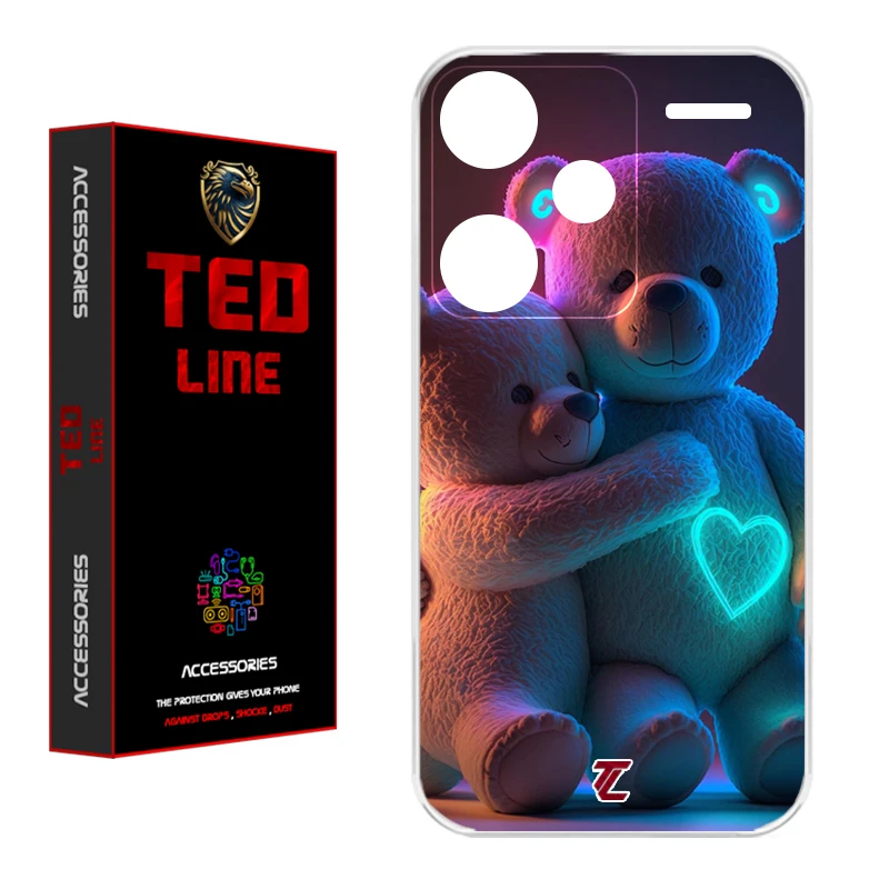 کاور تد لاین طرح خرس عاشق کد 1112 مناسب برای گوشی موبایل شیائومی Redmi Note 13 Pro Plus