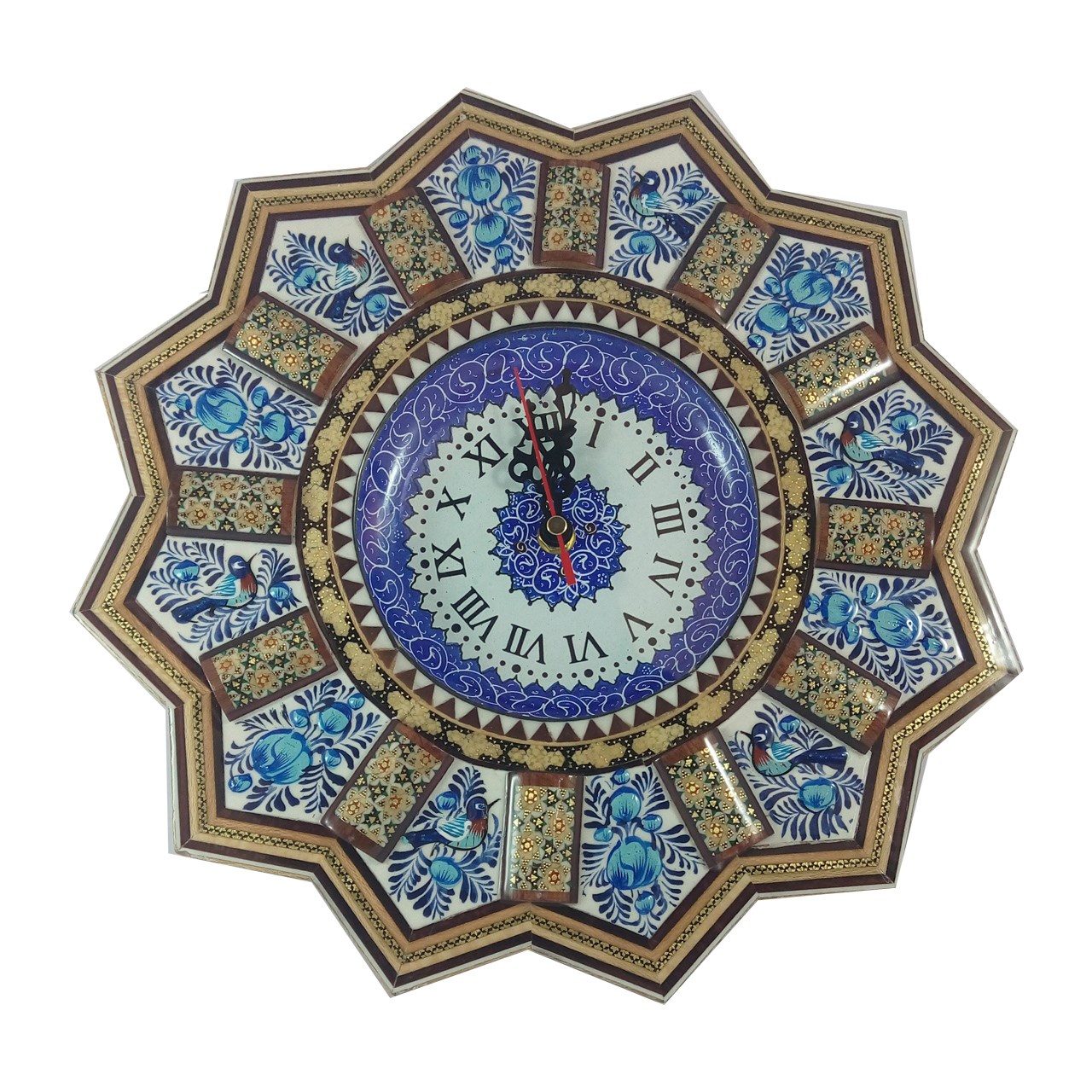 ساعت دیواری خاتم کاری صفار مدل ESF20
