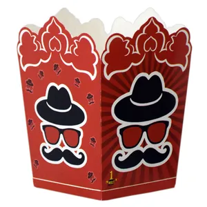 ظرف پاپ کورن مدل عینک و سبیل بسته 10 عددی