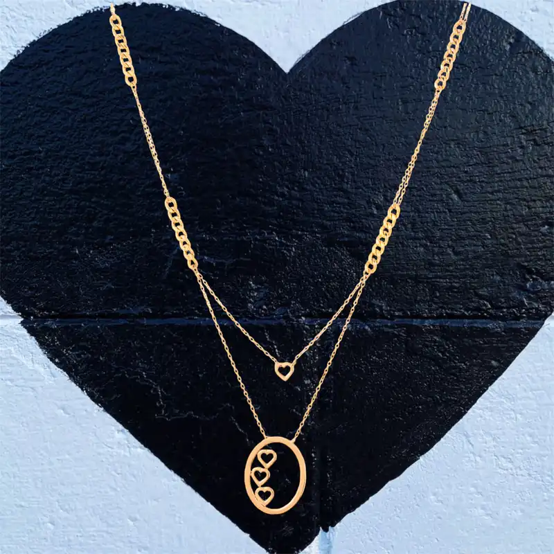 گردنبند طلا 18 عیار زنانه مدل DNTC22-27d طرح مینیمال قلب