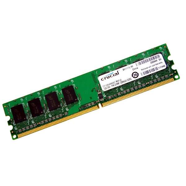 رم دسکتاپ DDR2 تک کاناله 667 مگاهرتز CL5 کروشیال مدل PC2-5300 ظرفیت 4 گیگابایت