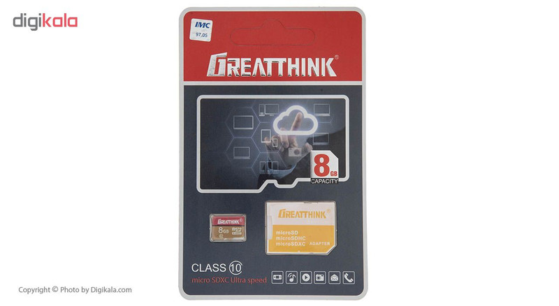 کارت حافظه microSDHC گریت سینک مدل A001 کلاس 10 استاندارد UHS-I سرعت 30MBps ظرفیت 8 گیگابایت به همراه آداپتور SD