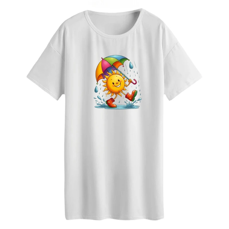 تی شرت لانگ آستین کوتاه زنانه مدل خورشید کد 01