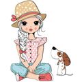 Girl and lovely dog