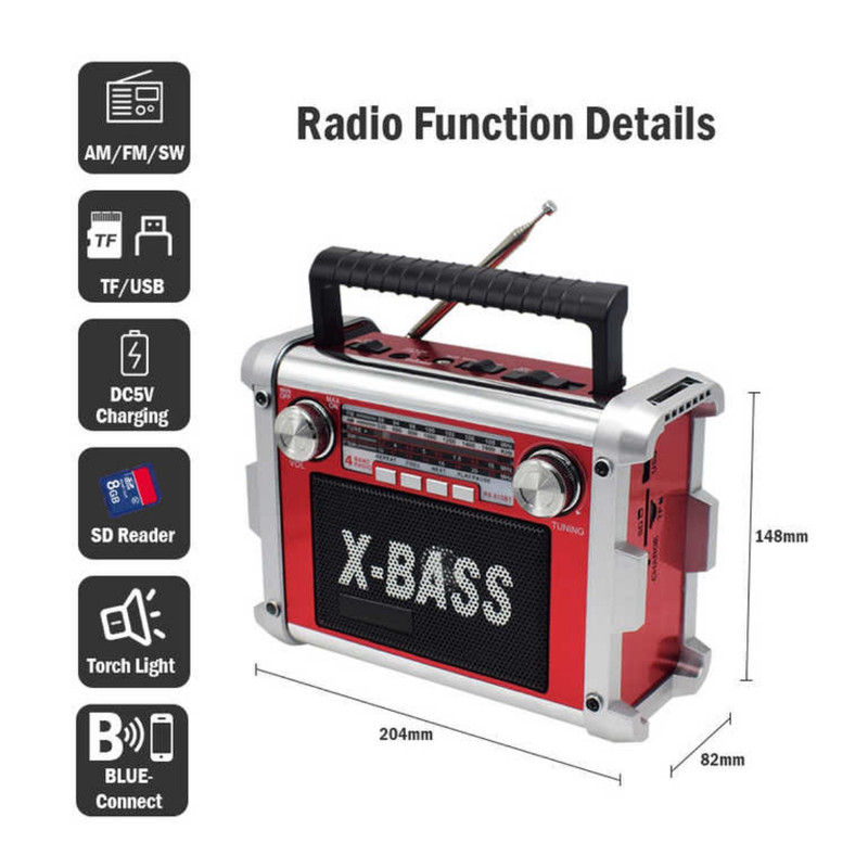 رادیو ایکس باس مدل RS-615BT