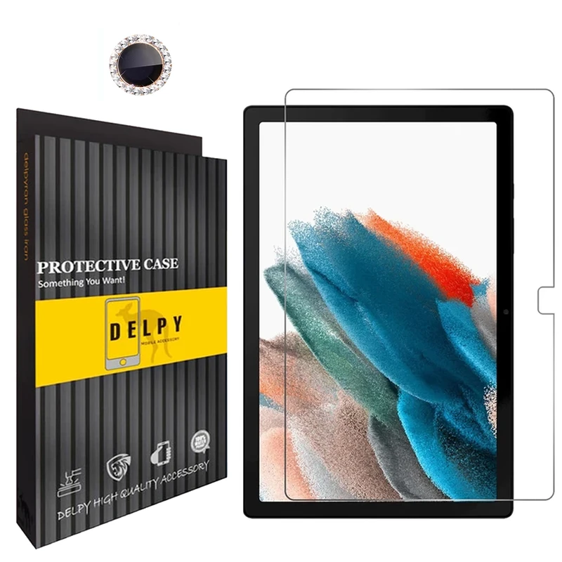 محافظ صفحه نمایش دلپی مدل ِDiamond مناسب برای تبلت سامسونگ Galaxy Tab A8 10.5 2021 X205 به همراه محافظ لنز دوربین