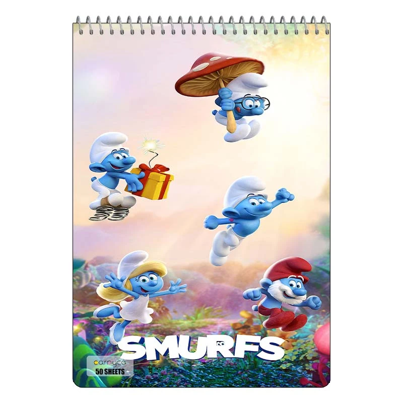 دفتر نقاشی 50 برگ سیمی کارنیکا طرح اسمورف ها Smurfs کد 99114