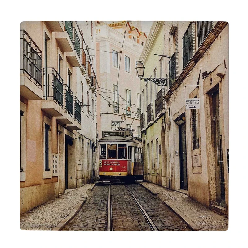  زیر لیوانی طرح تراموا و خیابان اروپایی کد    3540196_1386