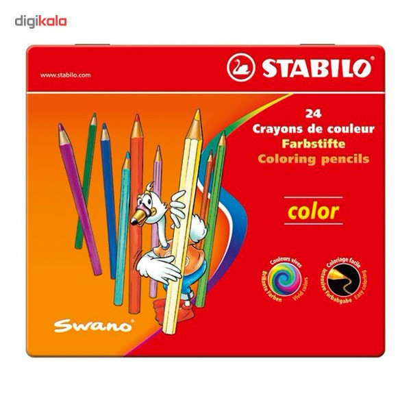 مداد رنگی 24 رنگ استابیلو مدل Swano