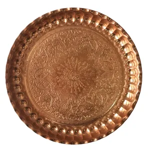 سینی مسی طرح گلریز قطر 36 سانتی متر