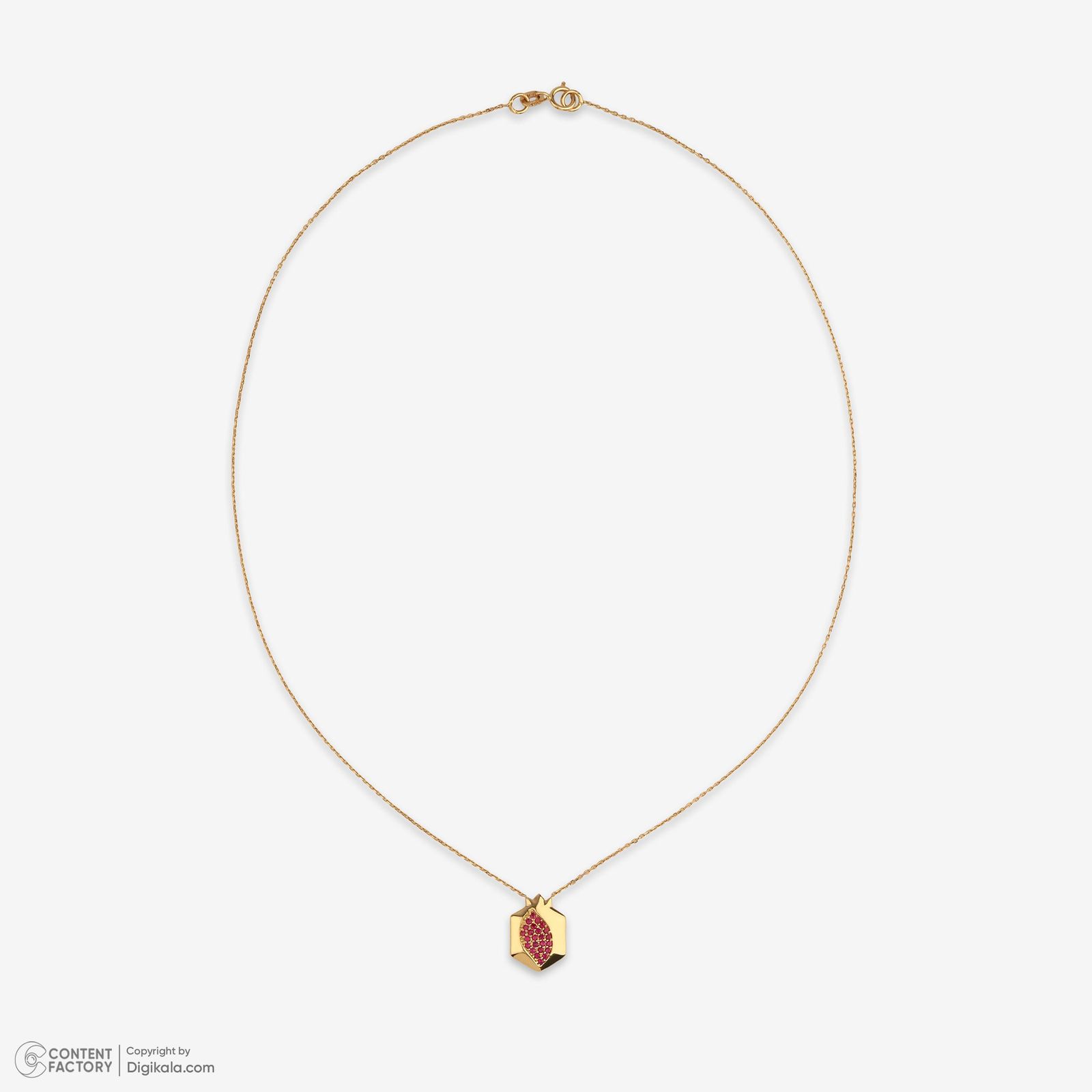 گردنبند طلا 18 عیار زنانه با زنجیر حلقهای (فلامینگو) وی گالری مدل انار کد NA1695 -  - 4