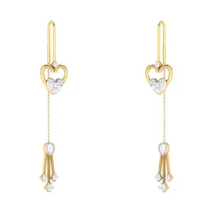 گوشواره طلا 18 عیار زنانه قیراط مدل قلب کد GH5714