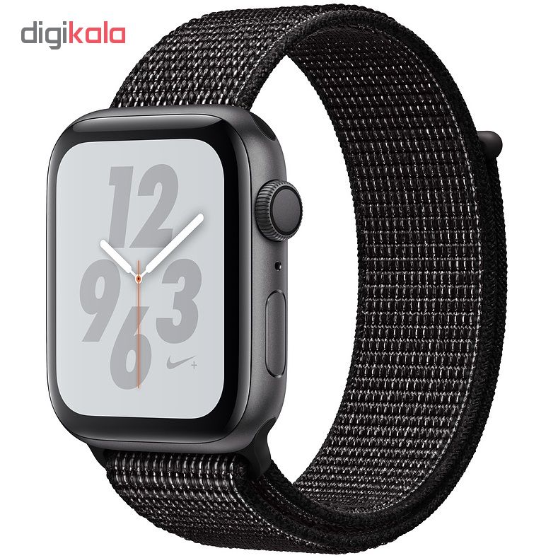 ساعت هوشمند اپل واچ سری 4 مدل Nike 44mm Space Gray Aluminum Case with Black Nike Sport Loop