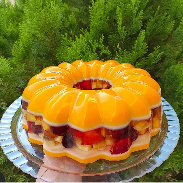 قالب ژله و دسر به گز مدل شیفون گل قالب ژله و دسر به گز مدل شیفون گل