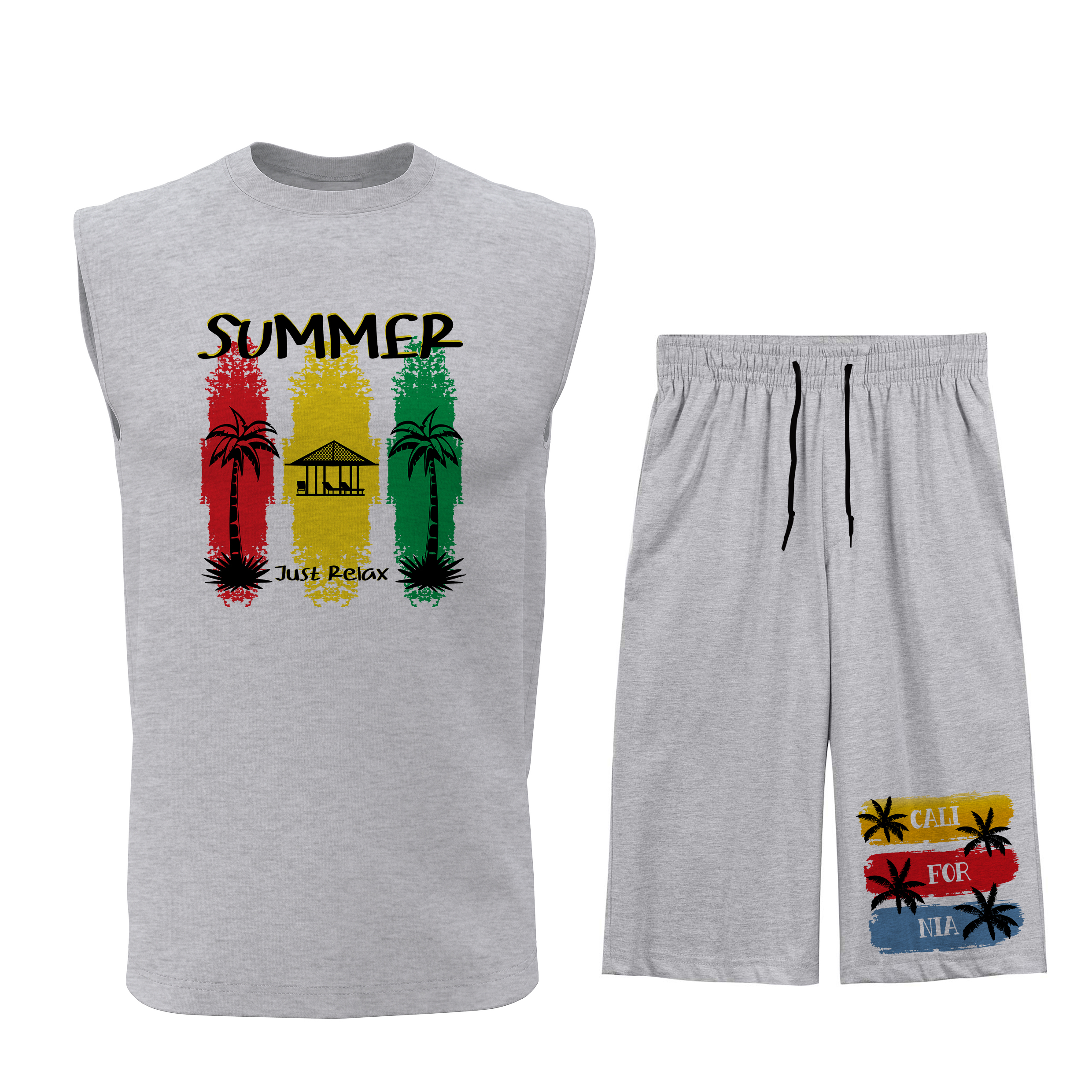 ست تاپ و شلوارک مردانه مدل B068G