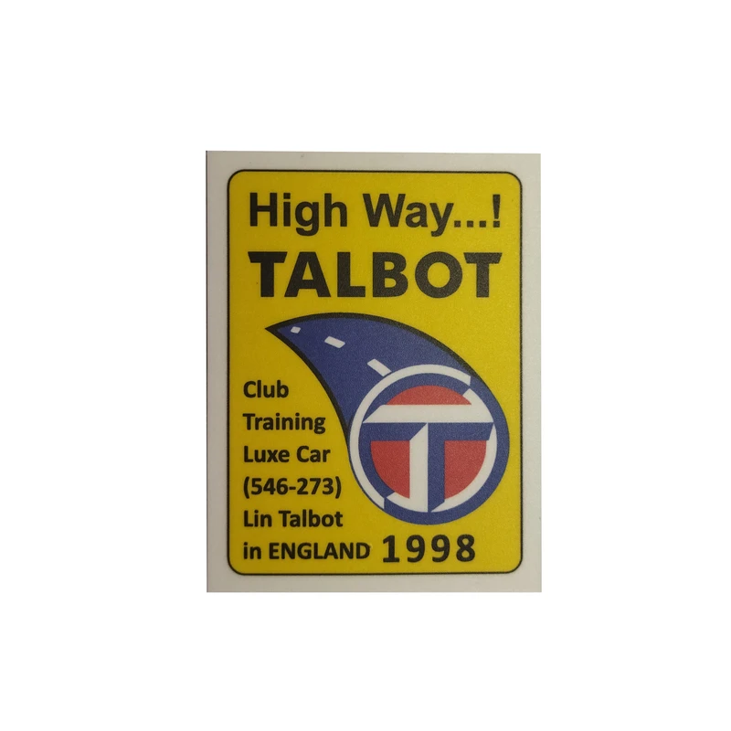 برچسب خودرو مدل لچکی اسپرت کدTALBOT بسته دو عددی 