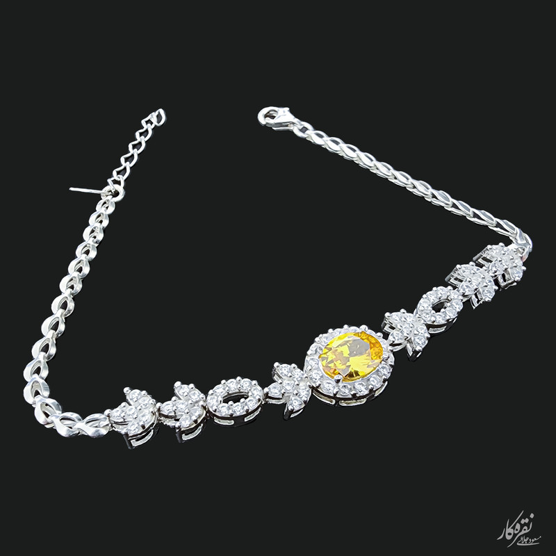 دستبند نقره زنانه مسعود جلالی نقره کار مدل citrine-08