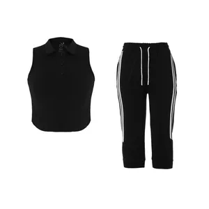 ست نیم تنه و شلوارک زنانه بنیس مدل الیا رنگ مشکی