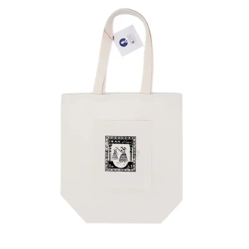 ساک دستی گدار مدل جیب‌دار طرح تمبر