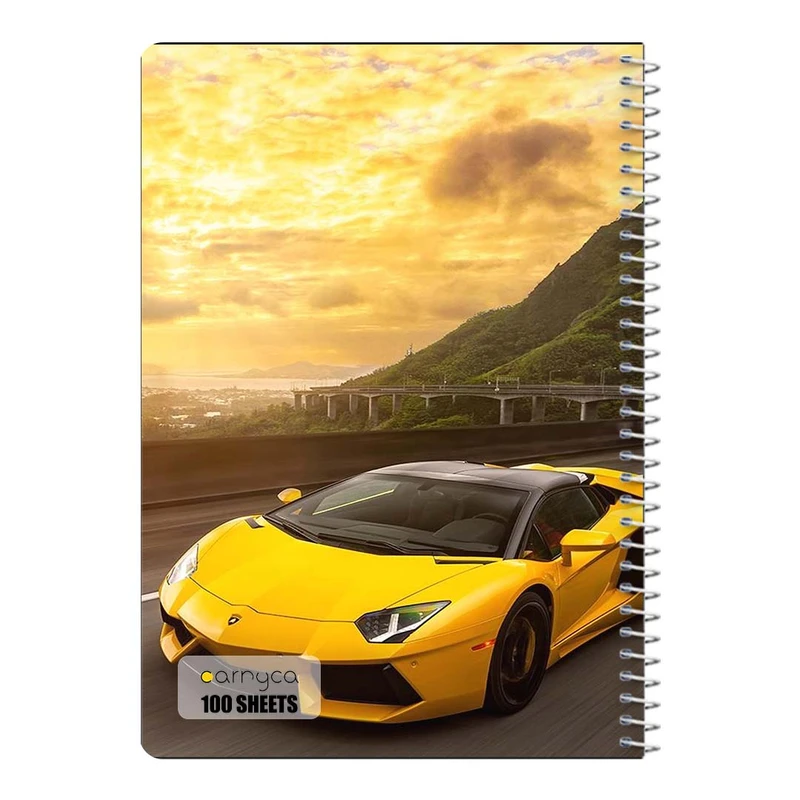 دفتر مشق 100 برگ سیمی کارنیکا طرح لامبورگینی اونتادور Lamborghini Aventador کد 69750
