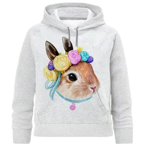 هودی دخترانه مدل خرگوش تل گل F1046