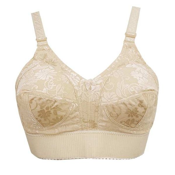 سوتین زنانه مدل کش پهن پامچال رنگ کرم