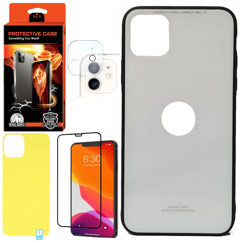 کاور کینگ کونگ مدل CVRGLS-II مناسب برای گوشی موبایل اپل Iphone 11 به همراه محافظ صفحه نمایش و محافظ پشت گوشی