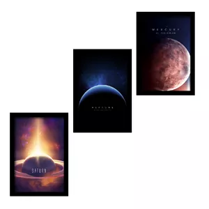 تابلو مدل سیاره های نپتون و عطارد و زحل. مجموعه 3 عددی