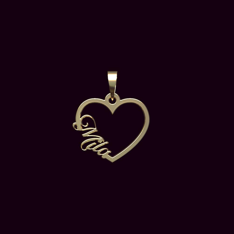 آویز گردنبند طلا 18 عیار زنانه مدوپد مدل اسم میلا mila کد PB1-10512