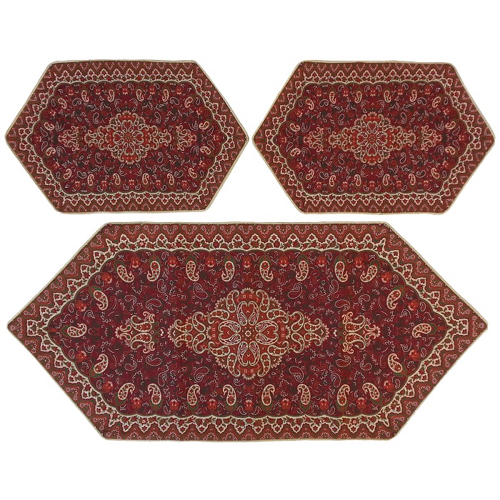ست 3 تکه رومیزی ترمه کد TRSETE45
