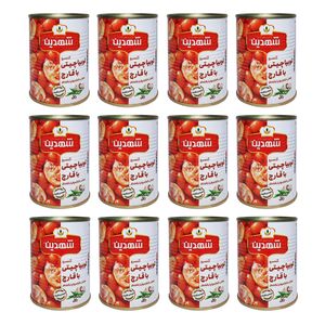  کنسرو لوبیا چیتی با قارچ شهدین - 370 گرم بسته 12 عددی