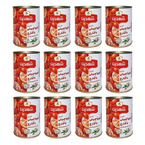  کنسرو لوبیا چیتی با قارچ شهدین - 370 گرم بسته 12 عددی