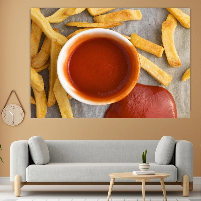 پوستر پارچه ای طرح سیب زمینی سرخ شده مدل SDB4186