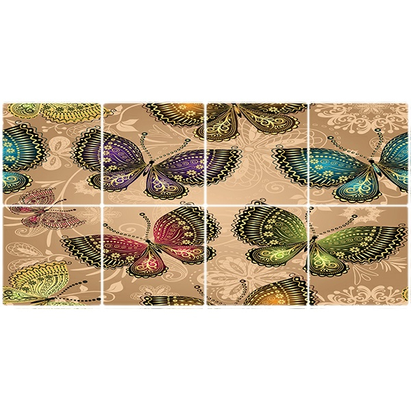 تایل سقفی طرح پروانه ها کد ST 6210-8 سایز 60x60 سانتی متر مجموعه 8عددی