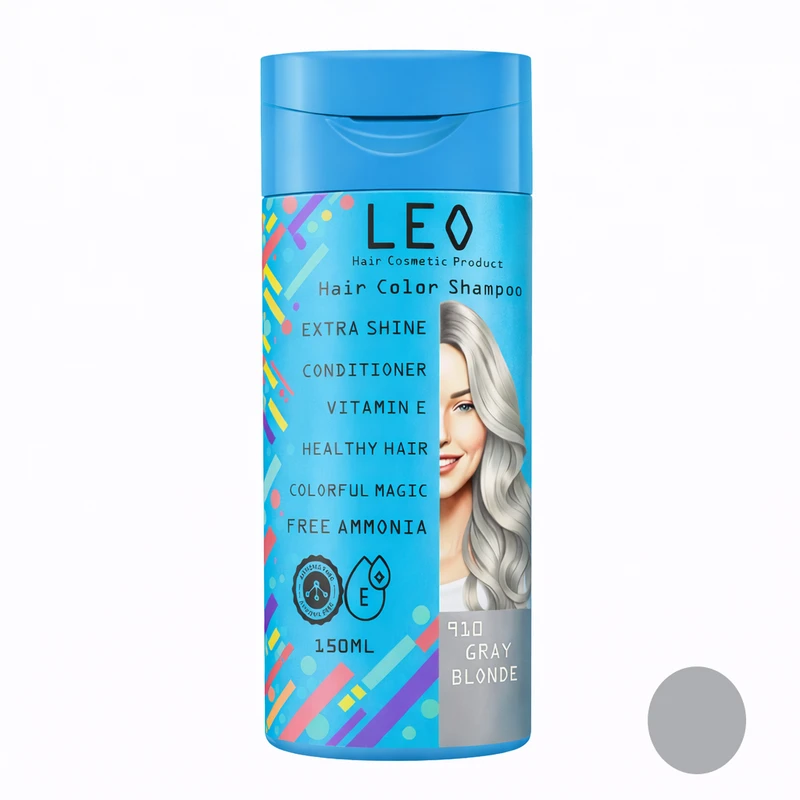 شامپو رنگ مو لئو شماره 910 رنگ بلوند خاکستری حجم 150 میلی لیتر