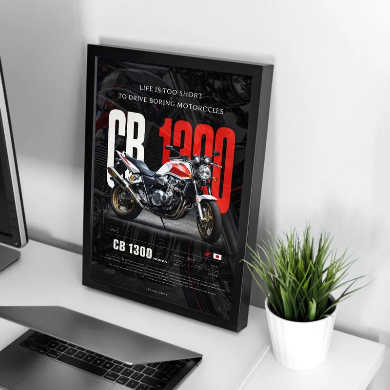 تابلو طرح موتور هوندا CB1300 کد 1007 فریم مشکی