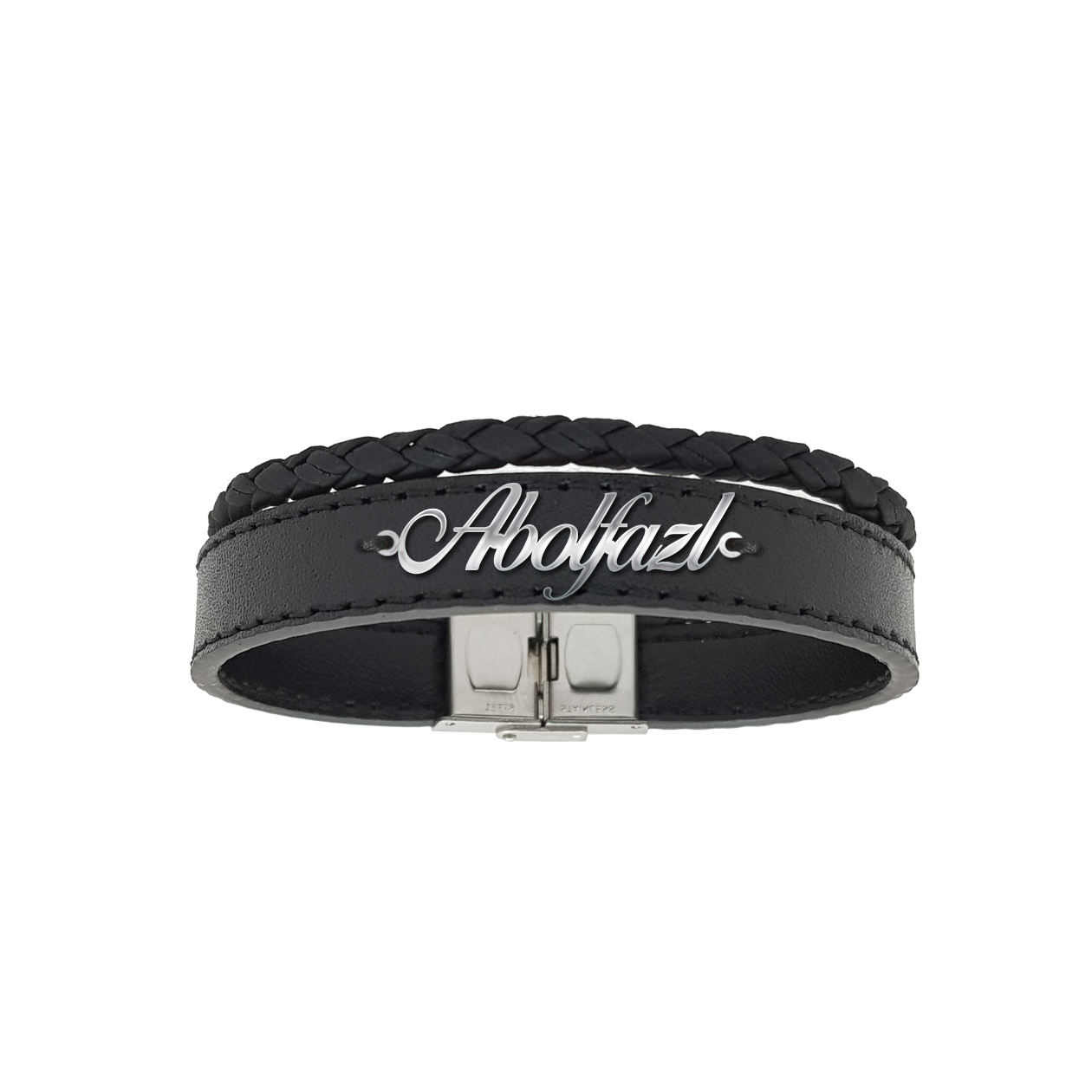 دستبند نقره طرح اسم ابولفضل کد AC 190