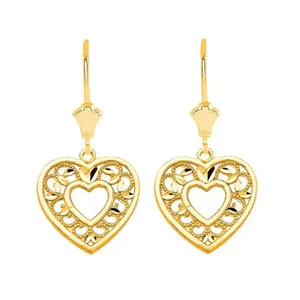 گوشواره طلا 18 عیار زنانه قیراط مدل قلب کد GH5554