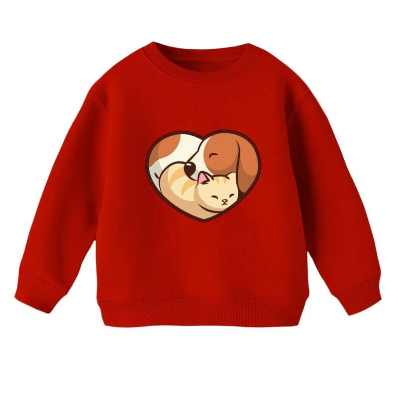 سویشرت بچگانه مدل قلب سگ و گربه