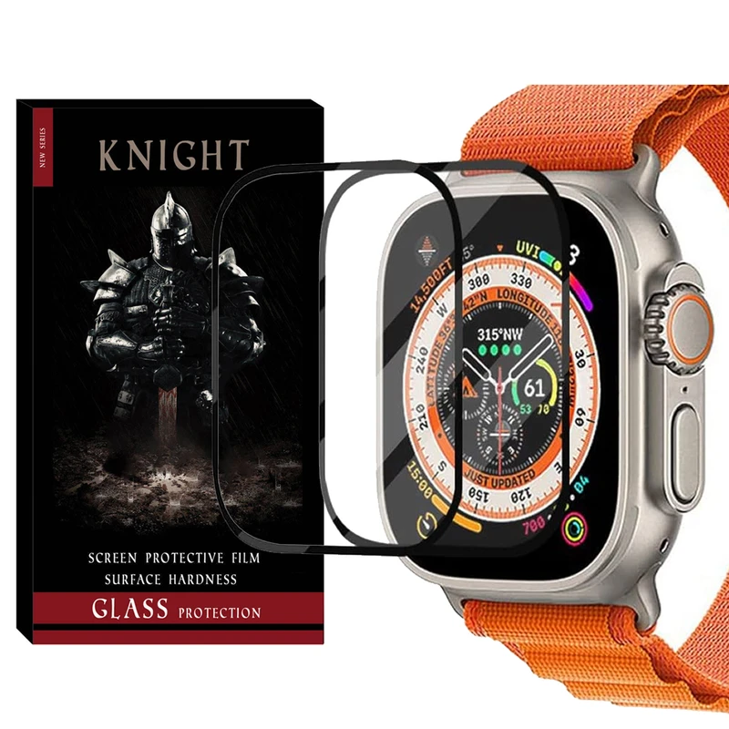 محافظ صفحه نمایش شیشه‌ای نایت مدل SH-FULL-KT مناسب برای اپل واچ Ultra 49mm / Ultra 2 49mm بسته دو عددی