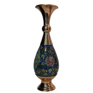 گلدان مسی طرح پرداز کد 002 ارتفاع 16 سانتی متر