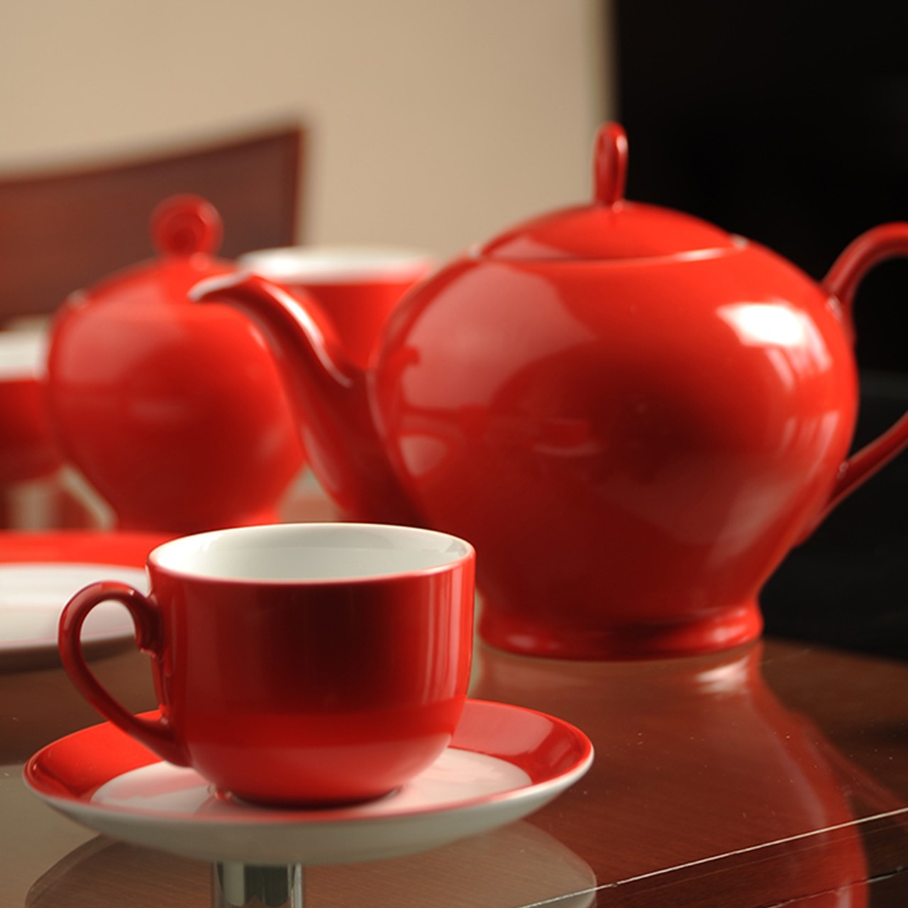 سرویس چینی 17 پارچه چای خوری چینی زرین ایران سری ایتالیا اف مدل گیلاس درجه عالی